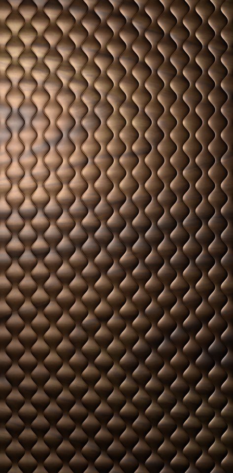 WALL PANEL - K-22 Modern Abstract Wave Relief Texture 3D Model